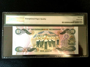 Bahamas 1 Dollar 2001 World Paper Money UNC Currency - PMG Certified