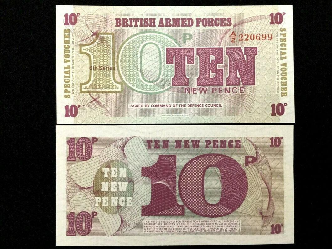 Great Britain Armed Forced 10 Pence 1972 Banknote World Paper Money UNC Bill - Collectors Couch