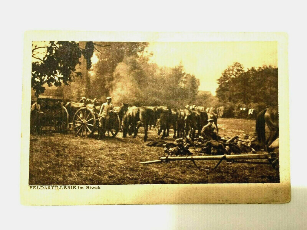 Antique WW1 Rare Postcard - Feldartillerie Regiment Near Munich - Historical