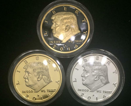 ✯ DONALD TRUMP ✯ US GOLD/SILVER EAGLE ✯ GREAT NOVELTY GIFT ✯ SECURE CAPSULE ✯ - Collectors Couch