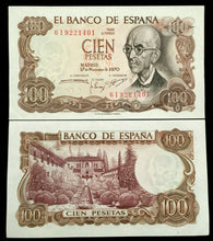 Load image into Gallery viewer, Spain 100 Pesetas 1970 Banknote World Paper Money UNC Collectors Bill - Collectors Couch