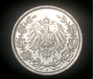 Historical Antique- German 1/2 SILVER Coin 1914 - 5 Mark 1917 - 100 Years Old - Collectors Couch