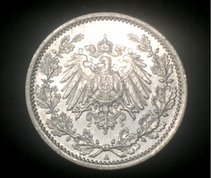 Historical Antique- German 1/2 SILVER Coin 1914 - 5 Mark 1917 - 100 Years Old