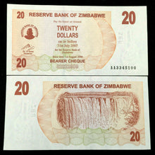 Load image into Gallery viewer, Zimbabwe 20 DOLLARS 2006 Banknote World Paper Money Currency UNC
