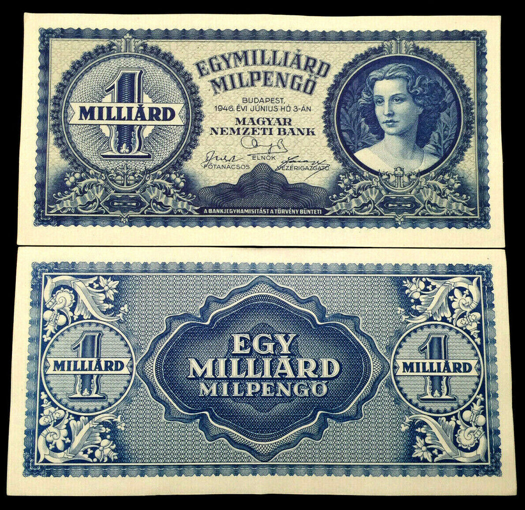 Hungary 1,000,000,000,000,000 Pengo 1946 P-131 aUNC Banknote World Paper Money - Collectors Couch