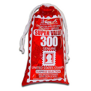 US Surprise Stamp Bag - Authentic 300 Stamps - Great For Education & Collectors