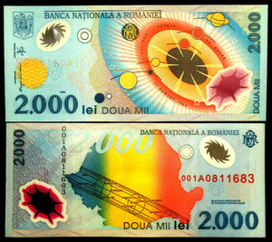 Romania 2000 Lei 1999 Banknote World Paper Money UNC Currency Bill Note