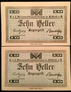 Austria 10 Heller POW WWI Campbell C1313 aUNC-UNC World Paper Money - Collectors Couch
