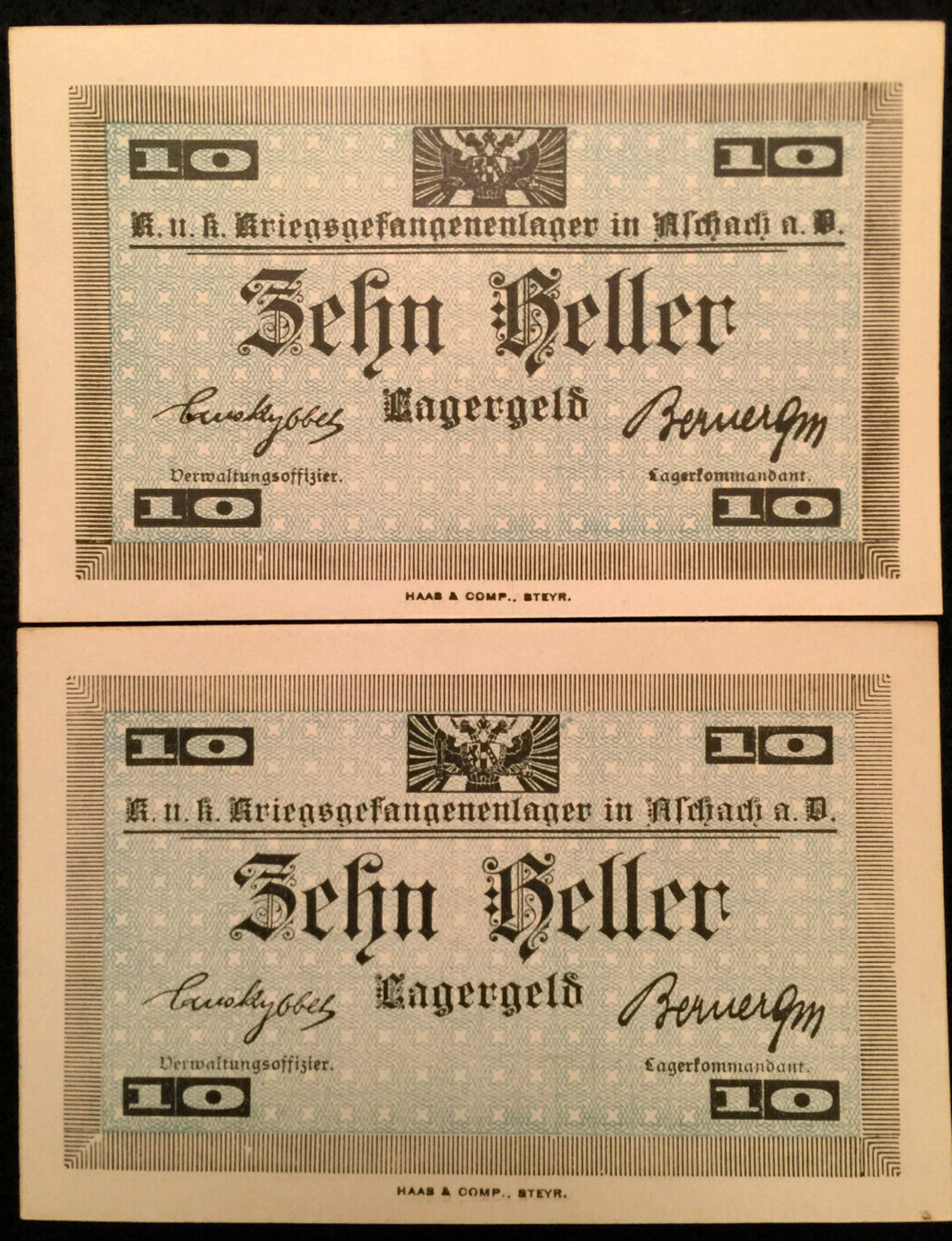 Austria 10 Heller POW WWI Campbell C1313 aUNC-UNC World Paper Money - Collectors Couch