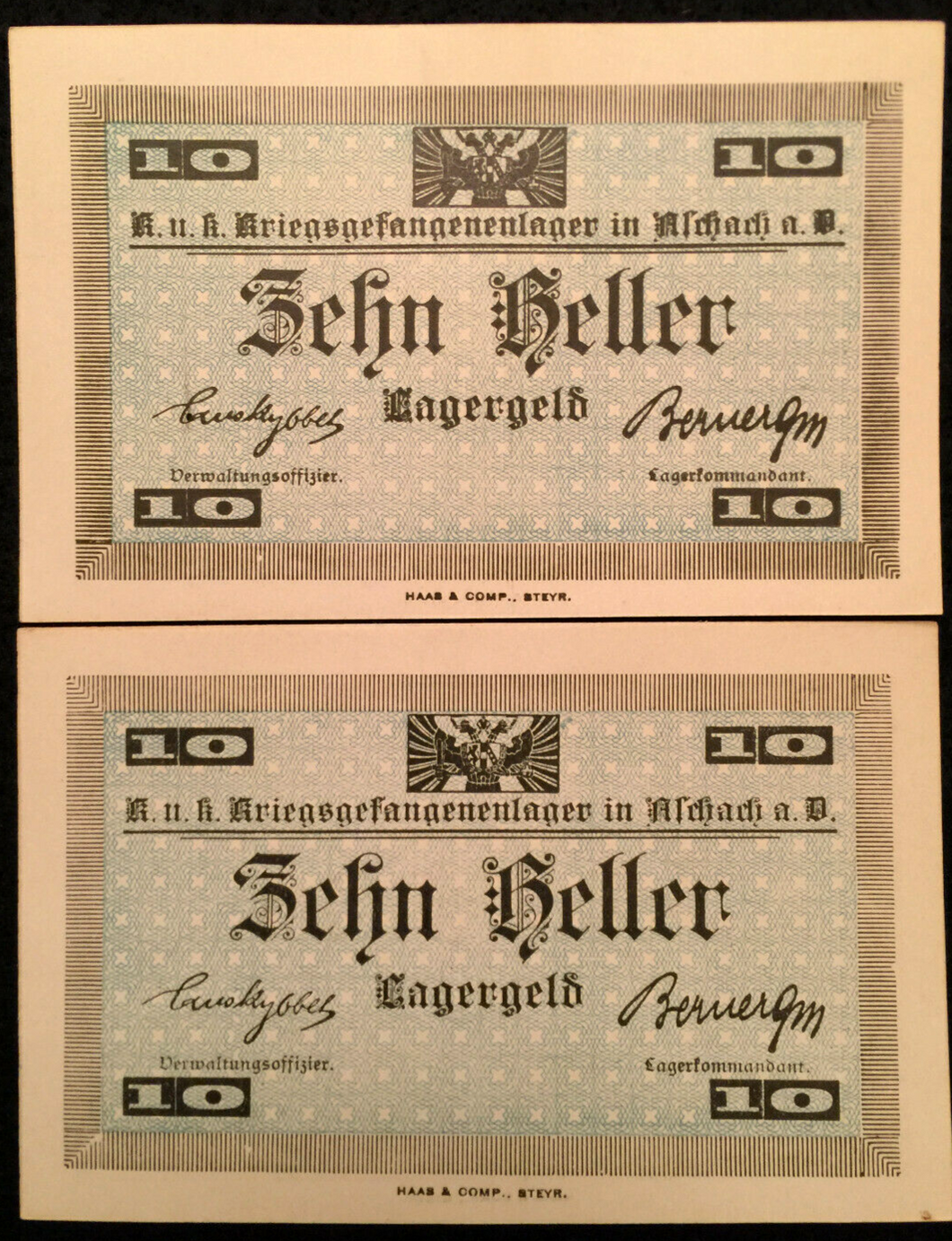 Austria 10 Heller POW WWI Campbell C1313 aUNC-UNC World Paper Money