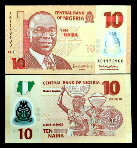Nigeria 10 Naira Banknote World Paper Money UNC Currency Bill Note - Collectors Couch