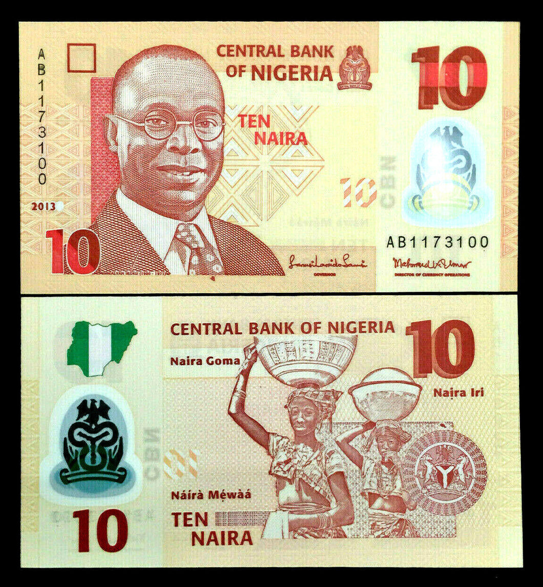 Nigeria 10 Naira Banknote World Paper Money UNC Currency Bill Note