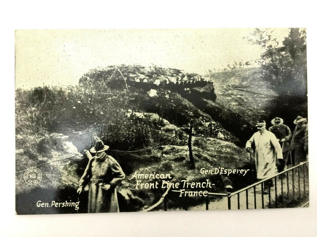 Antique WW1 Rare Postcard - American First Line French - Historical Artifact