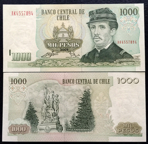Chile 1000 Pesos 2009 P154 Banknote World Paper Money UNC Currency