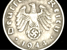 Load image into Gallery viewer, Rare Old WWII German Nazi War Coin One Reichspfennig 1944 D-Day World War 2 Artifact