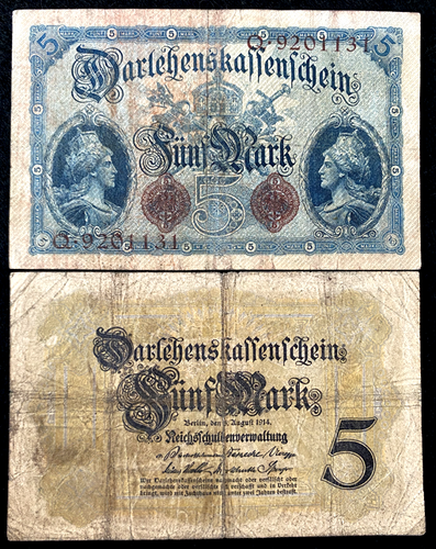 Germany 5 Mark 1904 Banknote - 118Years Old - Collectors Couch