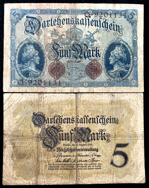 Germany 5 Mark 1904 Banknote - 118Years Old