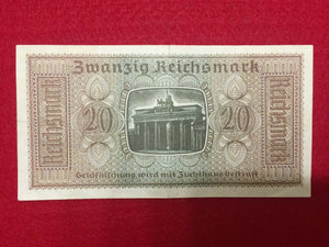 Authentic Rare German 20 Mark Bill & German 2 Mark Silver Coin & Stamps - Collectors Couch