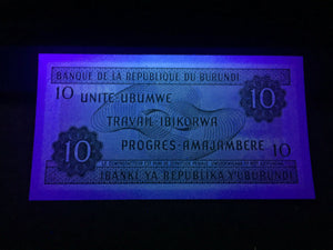 Burundi 10 Francs Banknote World Paper Money UNC Currency Bill Note