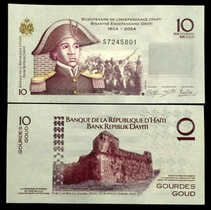 Haiti 10 Gourdes Banknote World Paper Money UNC Currency Bill Note - Collectors Couch