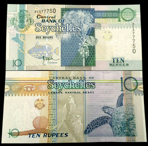 Seychelles 10 Rupees Year 2010 Banknote World Paper Money UNC Currency Bill
