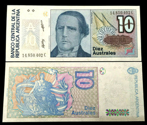 Argentina 10 Austral 1986 Banknote World Paper Money UNC Currency Bill Note