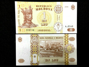Moldova 1 LEI 2006 Banknote World Paper Money UNC Currency Bill Note