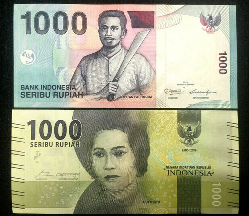 Indonesia Note TWO 1000 Rupiah Banknote Currency BILLS UNC - Collectors Bills - Collectors Couch