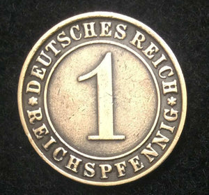 Historical German Weimar Republic 1 Reichspfennig Coin - Authentic Artifact - Collectors Couch