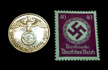 Load image into Gallery viewer, Rare Old WWII German War Coin 2 Reichspfennig &amp; 40pf Stamp World War 2 Artifacts