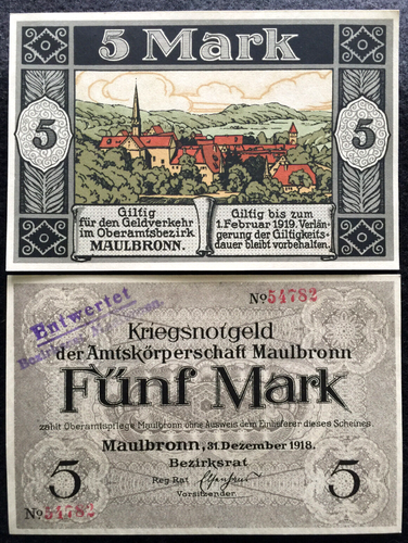 Germany 5 Mark 1918 Banknote - 104 Years Old RARE - Collectors Couch