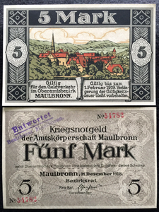 Germany 5 Mark 1918 Banknote - 104 Years Old RARE - Collectors Couch