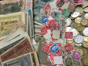 Clearance SALE Antique WWI and WW2 Germany War Coin Collection Lot & Bill - Collectors Couch