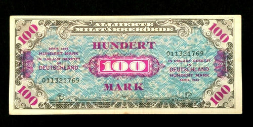 1944 WWII Germany Allied Occupation Military Currency 100 Mark Banknote - S011 - Collectors Couch