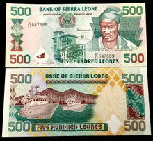 Load image into Gallery viewer, Sierra Leone Africa 500 Leones 1998 Banknote World Paper Money UNC Currency Bill