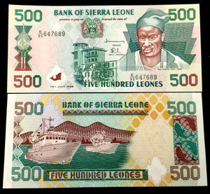 Sierra Leone Africa 500 Leones 1998 Banknote World Paper Money UNC Currency Bill - Collectors Couch
