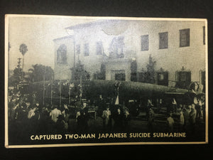 Antique WW2 Very Rare Postcard Captured Japanese Submarine 1941 - Historical Pic - Collectors Couch