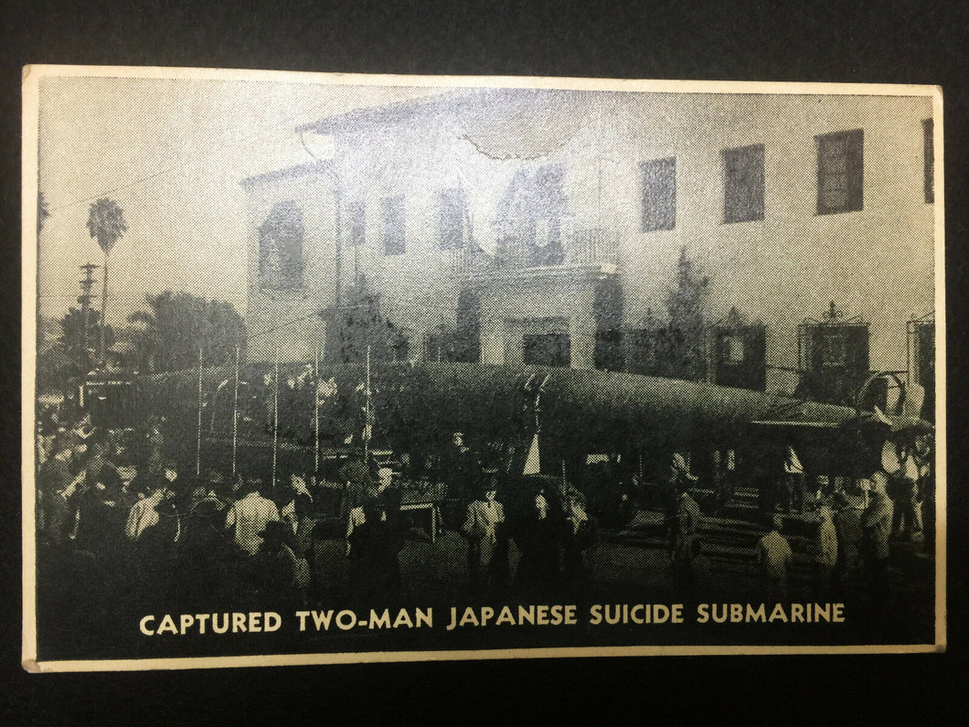 Antique WW2 Very Rare Postcard Captured Japanese Submarine 1941 - Historical Pic - Collectors Couch