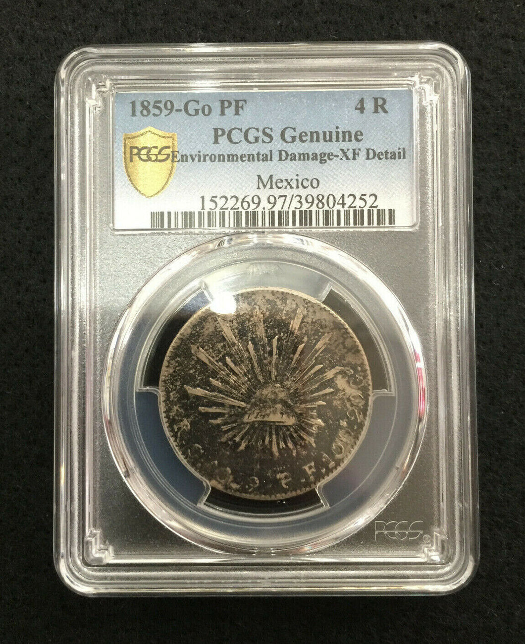 1859-GoPF Mexico 4 Reales PCGS XF Details - Rare Historical Artifact