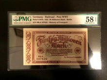 Load image into Gallery viewer, Antique Rare Historical 50 MILLION Mark Berlin 1923 - PMG About UNC EPQ L2 - Collectors Couch