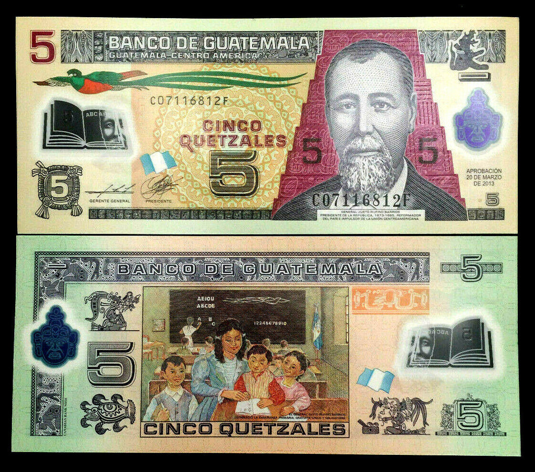 Guatemala 5 Quetzales 2013 Banknote World Paper Money UNC Bill Note