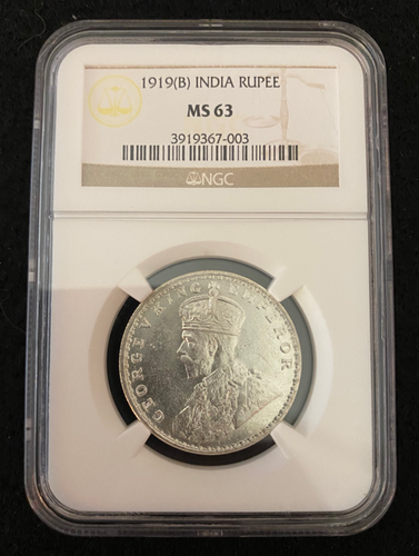 British India 1921 B George Rupee SILVER NGC MS 63 - Collectors Couch