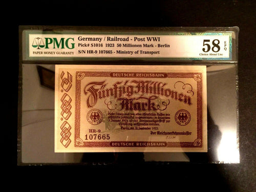 Antique Rare Historical 50 MILLION Mark Berlin 1923 - PMG About UNC EPQ