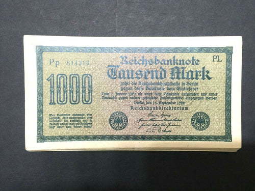 German TWO 1000 Mark Bills - Crisp Uncirculated - Collection Item - Collectors Couch