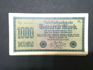 German TWO 1000 Mark Bills - Crisp Uncirculated - Collection Item
