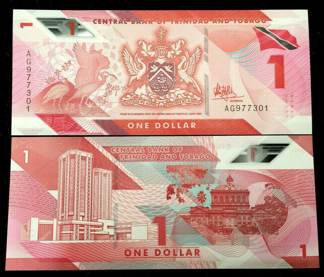 Trinidad And Tobago 1 Dollar Polymer 2020-21 Banknote World Paper Money UNC