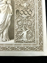 Load image into Gallery viewer, Authentic Historical 1910 Germany 1000 Mark Bank Note with RED SEAL - WWI Bill