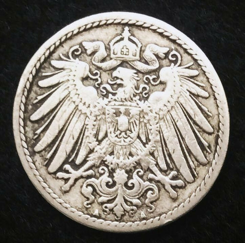 Historical Antique- German 5 Pfennig Coin - More than 100 Years Old Coin