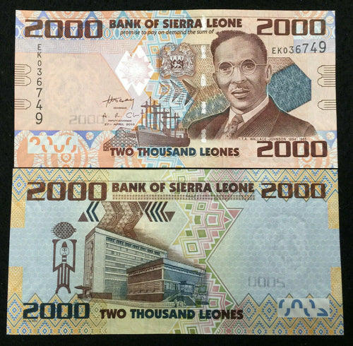 Sierra Leone Africa 2000 Leones 2010 Banknote World Paper Money UNC Currency - Collectors Couch