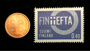Finland Collection - Unused Stamp & Unused 5 Penia Coin - Educational Gift